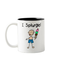 Stick Figure Boy with Ice Cream mugs