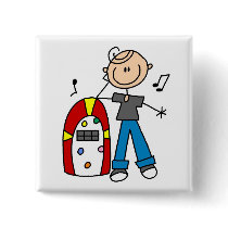 Stick Figure Boy with Jukebox Tshirts and Gifts buttons