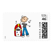 Stick Figure Boy with Jukebox Tshirts and Gifts postage by stick_figures Stick Figure Boy with Jukebox Tshirts and Gifts postage