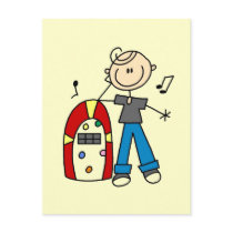 Stick Figure Boy with Jukebox Tshirts and Gifts postcards by stick_figures Stick Figure Boy with Jukebox Tshirts and Gifts postcards