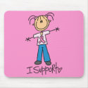 Stick Figure Breast Cancer Support mousepads