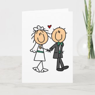 Stick Figure Bride and Groom Invitations card
