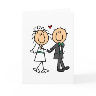 Stick Figure Bride and Groom Invitations card