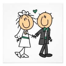 Stick Figure Bride and Groom T-shirts and Gifts Personalized Invite