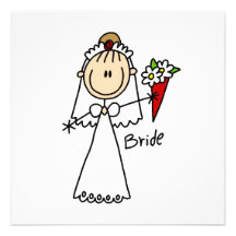 Stick Figure Bride T shirts and Gifts Invitations