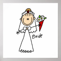 Stick Figure Bride T shirts and Gifts Print