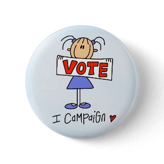 Stick Figure Campaign Worker button