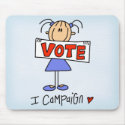 Stick Figure Campaign Worker mousepads