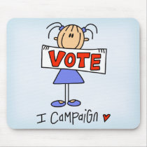 Stick Figure Campaign Worker mousepads