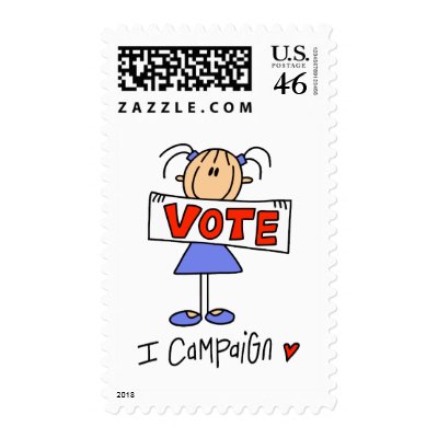 Stick Figure Campaign Worker Postage by stick_people