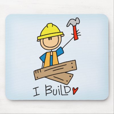 Stick Figure Carpenter Mouse Mats by stick_people