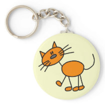 Stick Figure Cat T-shirts and Gifts Key Chains