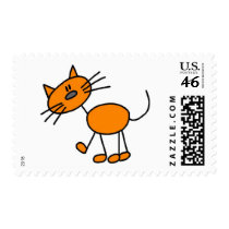 Stick Figure Cat T-shirts and Gifts Stamps
