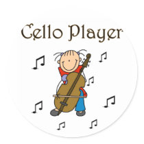 Stick Figure Cello Player Stickers Sticker