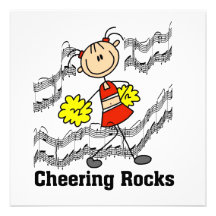 Stick Figure Cheering Rocks T-shirts and Gifts Announcement