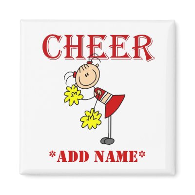 Stick Figure Cheerleader Fridge Magnet by stick_figures