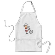 Stick Figure Chef Using Mixer Apron
