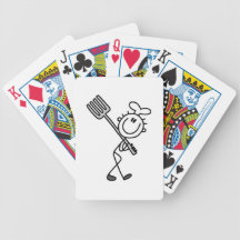Stick Figure Chef With Fork Bicycle Poker Cards