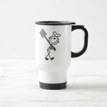 Stick Figure Chef With Fork Coffee Mugs