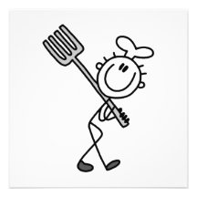Stick Figure Chef With Fork Custom Invites