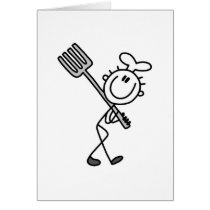 Stick Figure Chef with Fork Tshirts and Gifts Greeting Cards