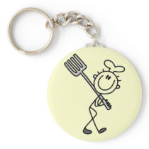 Stick Figure Chef with Fork Tshirts and Gifts Key Chains