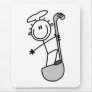Stick Figure Chef with Ladle Mouse Mat