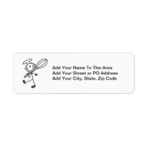 Stick Figure Chef With Whisk Custom Return Address Labels