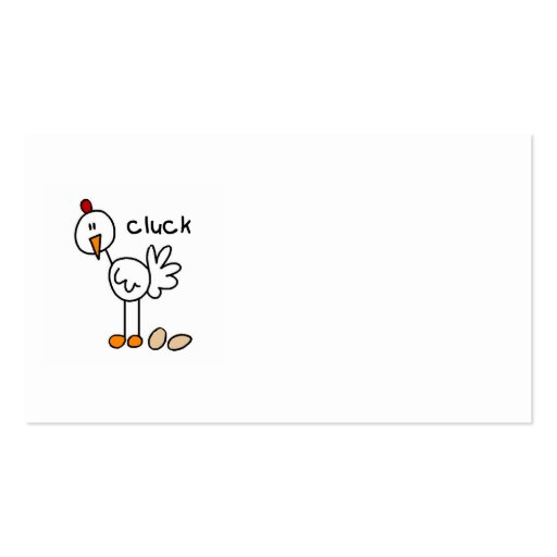 Stick Figure Chicken T-shirts and Gifts Business Cards (back side)