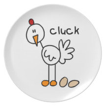 Stick Figure Chicken T-shirts and Gifts Plate