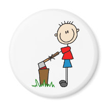 Stick Figure Chops Wood Magnet by stick_figures Stick Figure Chops Wood Magnet