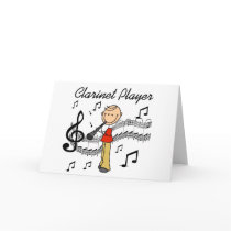 Stick Figure Clarinet Player Tshirts and Gifts Greeting Card