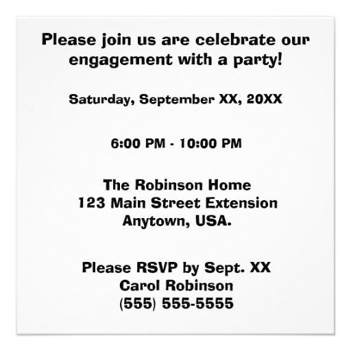 Stick Figure Couple With Heart Engagement Party Custom Invites