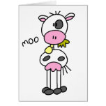 Stick Figure Cow Greeting Cards