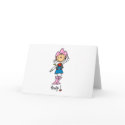Stick Figure Cowgirl in Pink Hat/Boots Cards