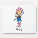 Stick Figure Cowgirl in Pink Hat/Boots Mousepad by stick_figures Stick Figure Cowgirl in Pink Hat/Boots Mousepad