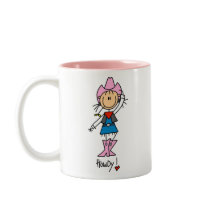 Stick Figure Cowgirl in Pink Hat/Boots Mug by stick_figures Stick Figure Cowgirl in Pink Hat/Boots Mug