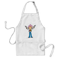 Stick Figure Cowgirl Sheriff Apron by stick_figures Stick Figure Cowgirl Sheriff Apron