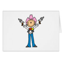 Stick Figure Cowgirl Sheriff Card by stick_figures Stick Figure Cowgirl Sheriff Card