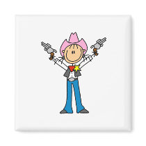 Stick Figure Cowgirl Sheriff Magnet by stick_figures Stick Figure Cowgirl Sheriff Magnet