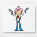 Stick Figure Cowgirl Sheriff Mousepad by stick_figures Stick Figure Cowgirl Sheriff Mousepad