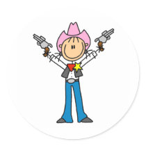 Stick Figure Cowgirl Sheriff Stickers by stick_figures Stick Figure Cowgirl Sheriff Stickers