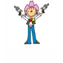 Stick Figure Cowgirl Sheriff T-shirt