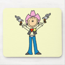 Stick Figure Cowgirl Sheriff Tshirts Mouse Pads