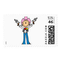 Stick Figure Cowgirl Sheriff Tshirts Postage