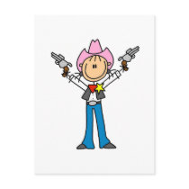 Stick Figure Cowgirl Sheriff Tshirts Post Card