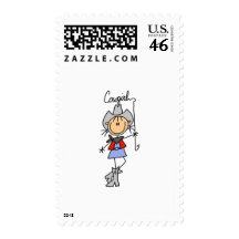 Stick Figure Cowgirl with Lasso Stamp