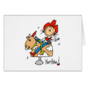 Stick Figure Cowgirl Yee Haw Card