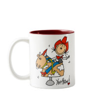 Stick Figure Cowgirl Yee Haw Mug by stick_figures Stick Figure Cowgirl Yee Haw Mug