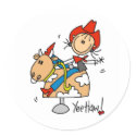 Stick Figure Cowgirl Yee Haw Stickers by stick_figures Stick Figure Cowgirl Yee Haw Stickers